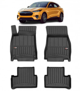 Ford Mustang Mach-E Electric Din 05.2021 - Prezent, Suv , Set Covorase Auto Tip Tavita Premium 3D, din cauciuc accesorii pentru autoturismul tau - masina v162301