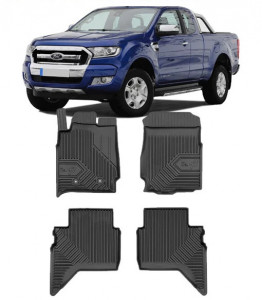 Ford Ranger Din 2018 - Prezent, Pick-Up , Set Covorase Auto Tip Tavita Premium 3D, din cauciuc accesorii pentru autoturismul tau - masina v168856