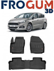 Ford S-Max I, Van, Din 05.2006 - 08.2015 , Set Covorase Auto Tip Tavita Premium 3D, din cauciuc accesorii pentru autoturismul tau - masina v171611