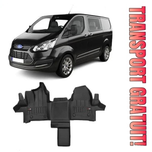 Ford Transit Custom Din 2017 - Prezent, Van, 2 Locuri In Fata , Set Covorase Auto Tip Tavita Premium 3D, din cauciuc