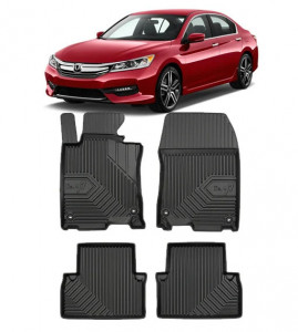 Honda ACCord VIII Din 09.2008 - 2015, Sedan , Set Covorase Auto Tip Tavita Premium 3D, din cauciuc accesorii pentru autoturismul tau - masina v165439