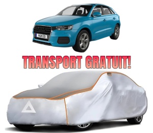 Husa Prelata Antigrindina Auto AUDI Q3 (F3B) din 2018-2021, Protectie auto contra intemperiilor la grindina, Waterproof, 4x Stickere auto AUDI