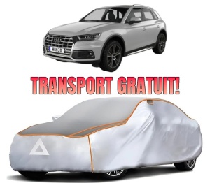 Husa Prelata Antigrindina Auto AUDI Q5 (FYB, FYG) din 2016-2021, Protectie auto contra intemperiilor la grindina, Waterproof, 4x Stickere auto AUDI