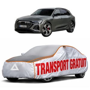 Husa Prelata Antigrindina Auto AUDI Q8 E-TRON SUV (GEG) din 2022, Protectie auto contra intemperiilor la grindina, Waterproof, 4x Stickere auto AUDI