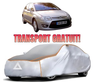 Husa Prelata Antigrindina Auto CITROEN C4 II (NC_) din 2009-2018, Protectie auto contra intemperiilor la grindina, Waterproof, 4x Stickere auto CITROEN