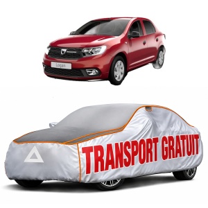 Husa Prelata Antigrindina Auto DACIA LOGAN II din 2012-2019, Protectie auto contra intemperiilor la grindina, Waterproof, 4x Stickere auto DACIA