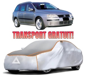 Husa Prelata Antigrindina Auto FIAT STILO (192_) din 2001-2007, Protectie auto contra intemperiilor la grindina, Waterproof, 4x Stickere auto FIAT