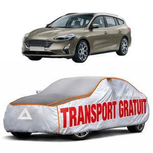 Husa Prelata Antigrindina Auto FORD FOCUS IV Turnier (HP) din 2018-2022, Protectie auto contra intemperiilor la grindina, Waterproof, 4x Stickere auto FORD