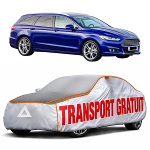 Husa Prelata Antigrindina Auto FORD MONDEO V Turnier (CF) din 2014-2019, Protectie auto contra intemperiilor la grindina, Waterproof, 4x Stickere auto FORD