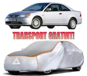 Husa Prelata Antigrindina Auto HONDA CIVIC VII Coupe (EM2) din 2001-2005, Protectie auto contra intemperiilor la grindina, Waterproof, 4x Stickere auto HONDA