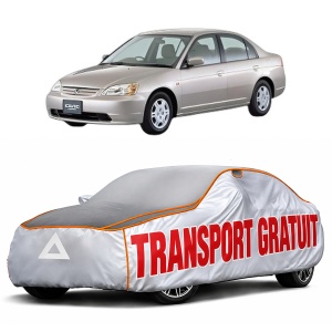Husa Prelata Antigrindina Auto HONDA CIVIC VII Saloon (ES, ET) din 2000-2005, Protectie auto contra intemperiilor la grindina, Waterproof, 4x Stickere auto HONDA