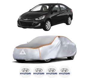 Husa Prelata Antigrindina Auto HYUNDAI ACCENT IV (RB) din 2010-2018, Protectie auto contra intemperiilor la grindina, Waterproof, 4x Stickere auto HYUNDAI - Img 2