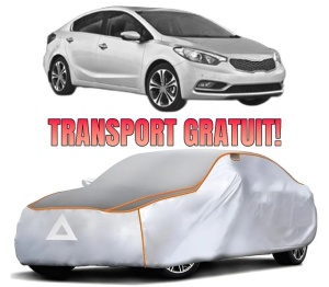 Husa Prelata Antigrindina Auto KIA CERATO III Saloon (YD) din 2013-2017, Protectie auto contra intemperiilor la grindina, Waterproof, 4x Stickere auto KIA