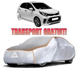 Husa Prelata Antigrindina Auto KIA PICANTO III (JA) din 2017-2020, Protectie auto contra intemperiilor la grindina, Waterproof, 4x Stickere auto KIA