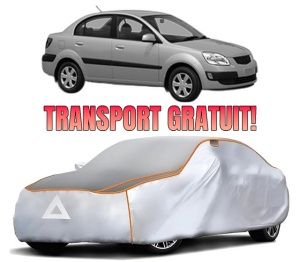 Husa Prelata Antigrindina Auto KIA RIO II Saloon (JB) din 2005-2011, Protectie auto contra intemperiilor la grindina, Waterproof, 4x Stickere auto KIA