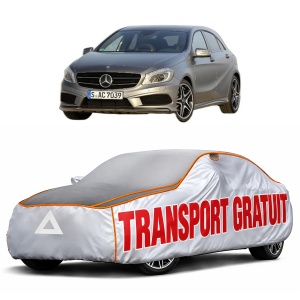 Husa Prelata Antigrindina Auto MERCEDES-BENZ A-CLASS (W176) din 2012-2018, Protectie auto contra intemperiilor la grindina, Waterproof, 4x Stickere auto MERCEDES-BENZ
