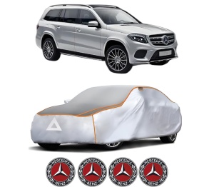 Husa Prelata Antigrindina Auto MERCEDES-BENZ GLS (X166) din 2015-2019, Protectie auto contra intemperiilor la grindina, Waterproof, 4x Stickere auto MERCEDES-BENZ - Img 2