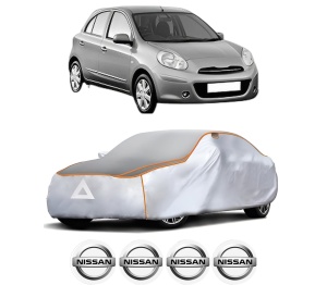 Husa Prelata Antigrindina Auto NISSAN MICRA IV (K13K, K13KK) din 2010-2015, Protectie auto contra intemperiilor la grindina, Waterproof, 4x Stickere auto NISSAN - Img 2