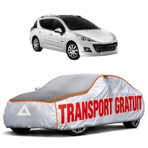 Husa Prelata Antigrindina Auto PEUGEOT 207 SW Estate Van (WK_) din 2007-2012, Protectie auto contra intemperiilor la grindina, Waterproof, 4x Stickere auto PEUGEOT