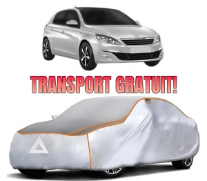 Husa Prelata Antigrindina Auto PEUGEOT 308 Hatchback Van (LB_) din 2015-2021, Protectie auto contra intemperiilor la grindina, Waterproof, 4x Stickere auto PEUGEOT