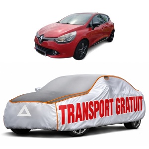 Husa Prelata Antigrindina Auto RENAULT CLIO IV (BH_) din 2012-2021, Protectie auto contra intemperiilor la grindina, Waterproof, 4x Stickere auto RENAULT