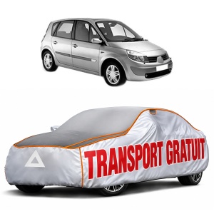 Husa Prelata Antigrindina Auto RENAULT SCENIC II (JM0/1_) din 2003-2009, Protectie auto contra intemperiilor la grindina, Waterproof, 4x Stickere auto RENAULT