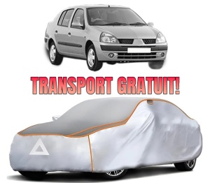 Husa Prelata Antigrindina Auto RENAULT THALIA I (LB_) din 1998-2009, Protectie auto contra intemperiilor la grindina, Waterproof, 4x Stickere auto RENAULT