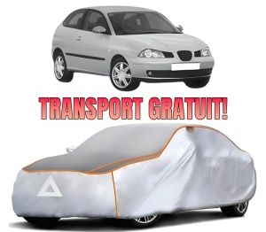 Husa Prelata Antigrindina Auto SEAT IBIZA III (6L1) din 2002-2009, Protectie auto contra intemperiilor la grindina, Waterproof, 4x Stickere auto SEAT