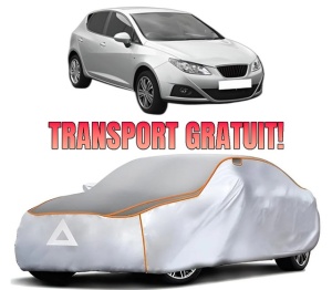 Husa Prelata Antigrindina Auto SEAT IBIZA IV (6J5, 6P1) din 2008-2017, Protectie auto contra intemperiilor la grindina, Waterproof, 4x Stickere auto SEAT