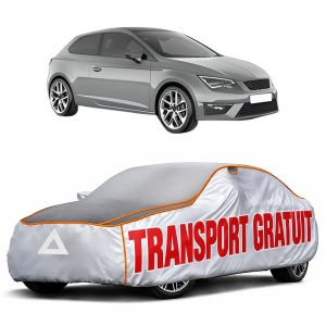 Husa Prelata Antigrindina Auto SEAT LEON SC (5F5) din 2013-2018, Protectie auto contra intemperiilor la grindina, Waterproof, 4x Stickere auto SEAT