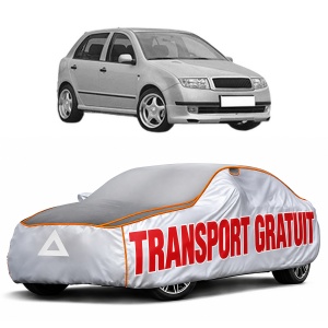Husa Prelata Antigrindina Auto SKODA FABIA I (6Y2) din 1999-2008, Protectie auto contra intemperiilor la grindina, Waterproof, 4x Stickere auto SKODA