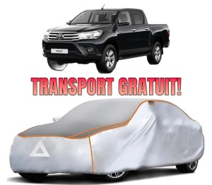 Husa Prelata Antigrindina Auto TOYOTA HILUX VIII Pickup (_N1_) din 2015-2020, Protectie auto contra intemperiilor la grindina, Waterproof, 4x Stickere auto TOYOTA