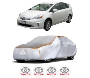Husa Prelata Antigrindina Auto TOYOTA PRIUS PLUS (_W4_) din 2011, Protectie auto contra intemperiilor la grindina, Waterproof, 4x Stickere auto TOYOTA - Img 2