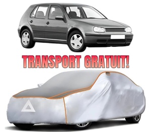 Husa Prelata Antigrindina Auto Volskwagen GOLF IV (1J1) din 1997-2005, Protectie auto contra intemperiilor la grindina, Waterproof, 4x Stickere auto Volskwagen