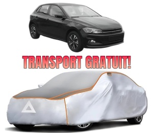 Husa Prelata Antigrindina Auto Volskwagen POLO VI (AW1, BZ1, AE1) din 2017-2021, Protectie auto contra intemperiilor la grindina, Waterproof, 4x Stickere auto Volskwagen