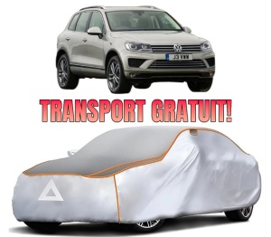 Husa Prelata Antigrindina Auto Volskwagen TOUAREG (7P5, 7P6) din 2010-2018, Protectie auto contra intemperiilor la grindina, Waterproof, 4x Stickere auto Volskwagen