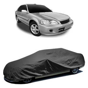 Husa prelata auto pentru HONDA CITY III Saloon (3A_, SX8) 1997 - 1999, culoare negru, material textil impermeabil, rezistanta la intemperii praf UV, CARPASSION Husa Protectie - Img 2