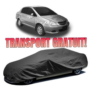 Husa prelata auto pentru HONDA CITY IV Saloon (GD_) 2002 - 2008, culoare negru, material textil impermeabil, rezistanta la intemperii praf UV, CARPASSION Husa Protectie
