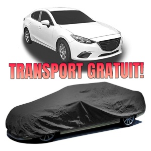 Husa prelata auto pentru MAZDA 3 Saloon (BP_) 2018, culoare negru, material textil impermeabil, rezistanta la intemperii praf UV, CARPASSION Husa Protectie