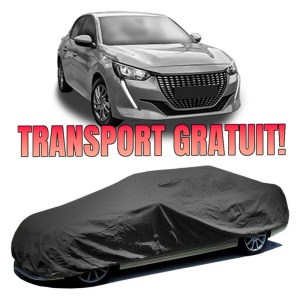 Husa prelata auto pentru PEUGEOT 208 II (UB_, UP_, UW_, UJ_) 2019, culoare negru, material textil impermeabil, rezistanta la intemperii praf UV, CARPASSION Husa Protectie