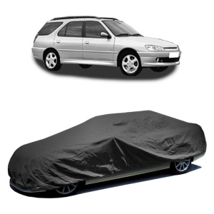 Husa prelata auto pentru PEUGEOT 306 Break (7E, N3, N5) 1997 - 2002, culoare negru, material textil impermeabil, rezistanta la intemperii praf UV, CARPASSION Husa Protectie - Img 2