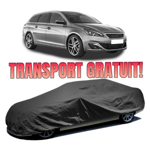 Husa prelata auto pentru PEUGEOT 308 SW II (LC_, LJ_, LR_, LX_, L4_) 2014 - 2021, culoare negru, material textil impermeabil, rezistanta la intemperii praf UV, CARPASSION Husa Protectie
