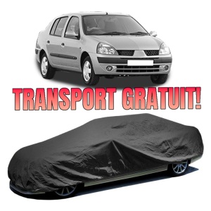 Husa prelata auto pentru RENAULT THALIA I (LB_) 1998 - 2009, culoare negru, material textil impermeabil, rezistanta la intemperii praf UV, CARPASSION Husa Protectie - Img 1