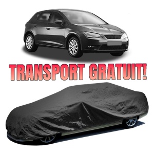 Husa prelata auto pentru SEAT LEON Hatchback Van (5F1) 2017 - 2018, culoare negru, material textil impermeabil, rezistanta la intemperii praf UV, CARPASSION Husa Protectie