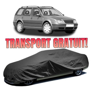 Husa prelata auto pentru Volkswagen Bora Variant (1J6) 1999 - 2005, culoare negru, material textil impermeabil, rezistanta la intemperii praf UV, CARPASSION Husa Protectie - Img 1