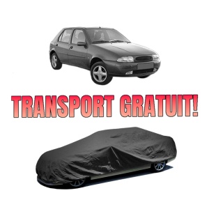 Husa tip prelata auto FORD FIESTA Box Body/MPV (J5_, J3_) din 1996-2003, Culoare Negru, material textil impermeabil, rezistanta la intemperii praf UV, CARPASSION Husa Protectie, 4 Stickere auto cu FORD