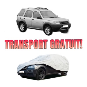 Husa tip prelata auto LAND ROVER FREELANDER I (L314) din 1998-2006, Culoare Gri, material textil impermeabil, rezistanta la intemperii praf UV, CARPASSION Husa Protectie, 4 Stickere auto cu LAND ROVER