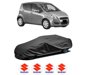 Husa tip prelata auto SUZUKI SPLASH (EX) din 2008-2012, Culoare Negru, material textil impermeabil, rezistanta la intemperii praf UV, CARPASSION Husa Protectie, 4 Stickere auto cu SUZUKI - Img 2