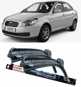 Hyundai Accent III Saloon Set 2 stergatoare parbriz Bosch Aerotwin 600/475mm compatibile cu Hyundai ACCENT III Saloon (MC) (2005-2010) (55 cm / 40 cm) accesorii pentru autoturismul tau - masina v118508