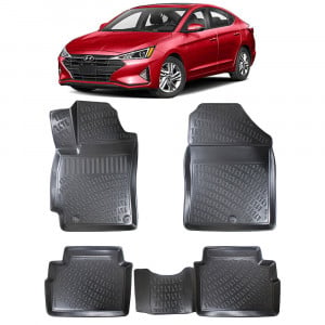 Hyundai Elantra VI 2015-2020 Set 4 covorase auto din cauciuc tip tavita premium line 3D accesorii pentru autoturismul tau - masina v241812